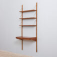 Danish teak wall unit with a desk and modular shelves s scaled