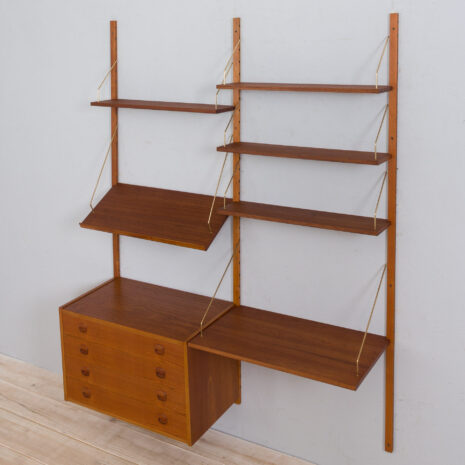 22018 Danish 2 bay teak wall unit w- desk-16 Danish bay teak wall unit w desk scaled