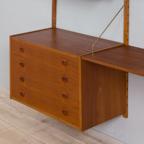 22018 Danish 2 bay teak wall unit w- desk-9 Danish bay teak wall unit w desk scaled