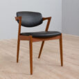 Teak chair Kai Kristiansen in black leather s scaled