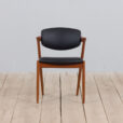 Teak chair Kai Kristiansen in black leather s scaled