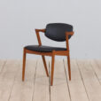 Teak chair Kai Kristiansen in black leather s scaled