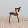 Teak chair Kai Kristiansen in black leather s scaled