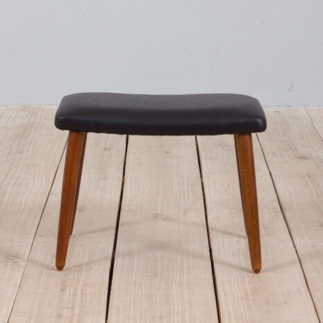 21242 Vintage Danish Footrest stool in black leather with solid teak legs-2 Vintage Danish Footrest stool in black leather with solid teak legs scaled