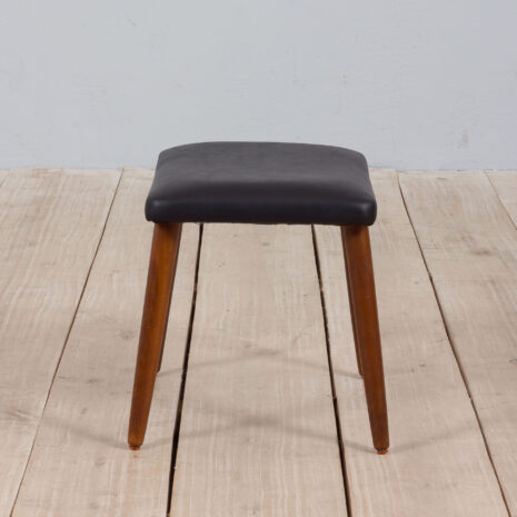 21242 Vintage Danish Footrest stool in black leather with solid teak legs-3 Vintage Danish Footrest stool in black leather with solid teak legs scaled