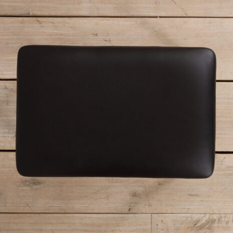 21242 Vintage Danish Footrest stool in black leather with solid teak legs-5 Vintage Danish Footrest stool in black leather with solid teak legs scaled