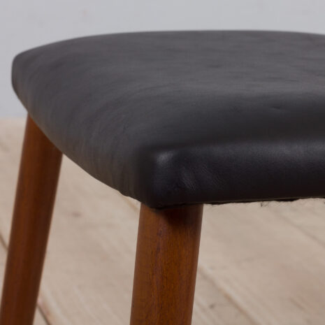 21242 Vintage Danish Footrest stool in black leather with solid teak legs-7 Vintage Danish Footrest stool in black leather with solid teak legs scaled