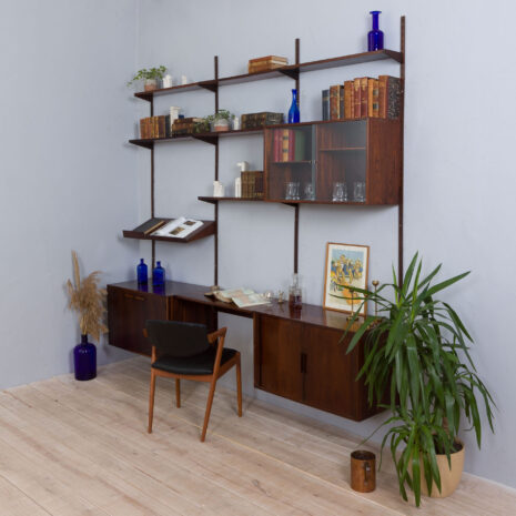 21401 Kai Kristiansen modular shelving system rosewood 3 bay wall unit, 1960s-3 Kai Kristiansen modular shelving system rosewood bay wall unit s scaled