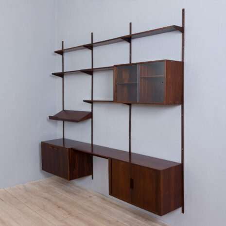 21401 Kai Kristiansen modular shelving system rosewood 3 bay wall unit, 1960s-9 Kai Kristiansen modular shelving system rosewood bay wall unit s scaled