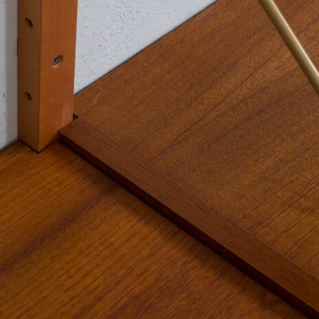 22030 Modular teak wall unit with 2 cabinets and home office desk space, PS Sorensen Cadovius shelving system, Denmark 60s-16 Modular teak wall unit with cabinets and home office desk space PS Sorensen Cadovius shelving system Denmark s