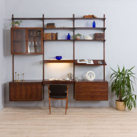 22032 Kristiansen 3 bay rosewood wall unit with desk-6 Kristiansen bay rosewood wall unit with desk scaled