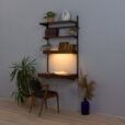 Modular rosewood Kai Kristiansen desk wall unit with a lamp shelf Denmark s scaled