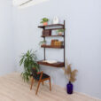 Modular rosewood Kai Kristiansen desk wall unit with a lamp shelf Denmark s scaled