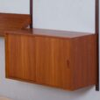 Modular teak wal unit shelving system with cabinets and exposition shelf by Thygesen and Sorensen for Hansen Guldborg