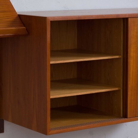 22039 Modular teak wal unit shelving system with 2 cabinets and exposition shelf by Thygesen and Sorensen for Hansen _ Guldborg-16 Modular teak wal unit shelving system with cabinets and exposition shelf by Thygesen and Sorensen for Hansen Guldborg