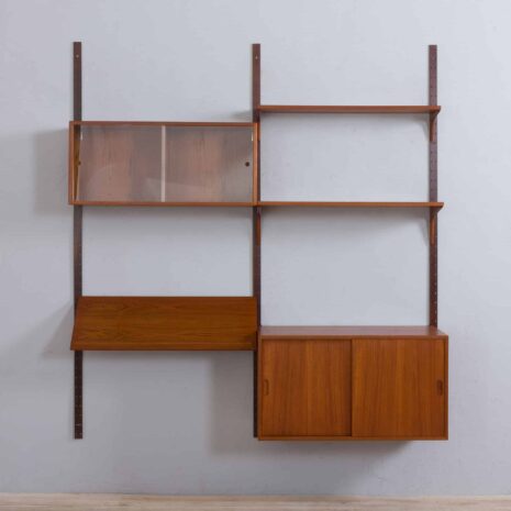 22039 Modular teak wal unit shelving system with 2 cabinets and exposition shelf by Thygesen and Sorensen for Hansen _ Guldborg-3 Modular teak wal unit shelving system with cabinets and exposition shelf by Thygesen and Sorensen for Hansen Guldborg