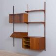 Modular teak wal unit shelving system with cabinets and exposition shelf by Thygesen and Sorensen for Hansen Guldborg