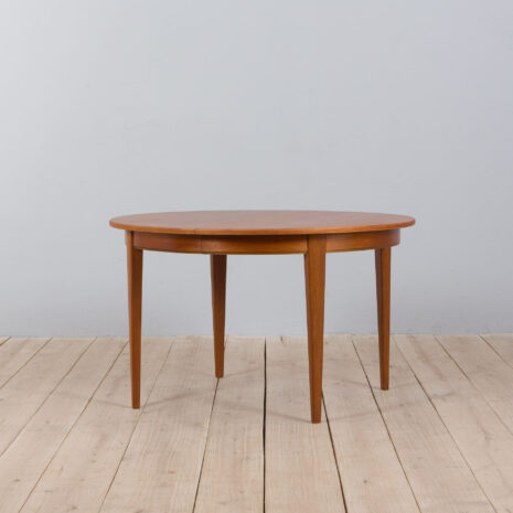 22054 Skovmand _ Andersen Okrągły rozkładany stół z drewna tekowego, Dania, lata 1960-2 Skovmand Andersen Round Teak extension Dining Table Denmark s scaled