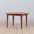 Extendable round teak dining table Model by H