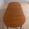 Extendable round teak dining table Model by H