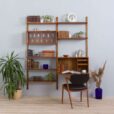 Cadovius Royal Cado teak wall unit with a secretary desk and  modular shelves Denmark s