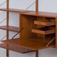 Cadovius Royal Cado teak wall unit with a secretary desk and  modular shelves Denmark s