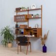 Cadovius Royal Cado teak wall unit with a secretary desk and  modular shelves Denmark s