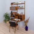 Cadovius Royal Cado teak wall unit with a secretary desk and  modular shelves Denmark s