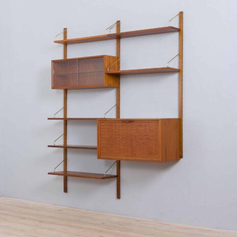 22056 Cadovius Royal Cado teak wall unit with a secretary desk and 6 modular shelves, Denmark 1960s-6 Cadovius Royal Cado teak wall unit with a secretary desk and modular shelves Denmark s