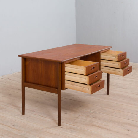 22060 Danish teak freestanding desk with 6 drawers, 1960s-13 Danish teak freestanding desk with drawers s scaled