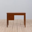 Vintage Danish teak vanity desk with a hidden mirror and drawers s scaled