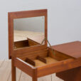 Vintage Danish teak vanity desk with a hidden mirror and drawers s scaled