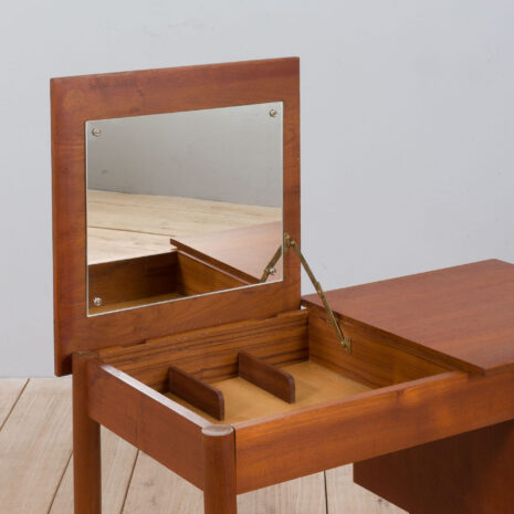 22061 Vintage Danish teak vanity desk with a hidden mirror and 2 drawers, 1960s-16 Vintage Danish teak vanity desk with a hidden mirror and drawers s scaled
