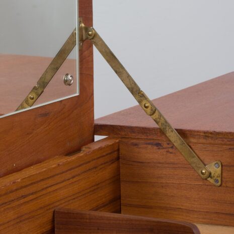 22061 Vintage Danish teak vanity desk with a hidden mirror and 2 drawers, 1960s-18 Vintage Danish teak vanity desk with a hidden mirror and drawers s scaled