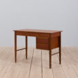 Vintage Danish teak vanity desk with a hidden mirror and drawers s scaled