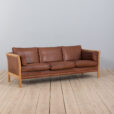 Vintage  seater sofa in brown leather by Mogens Hansen s  scaled