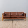Vintage  seater sofa in brown leather by Mogens Hansen s  scaled