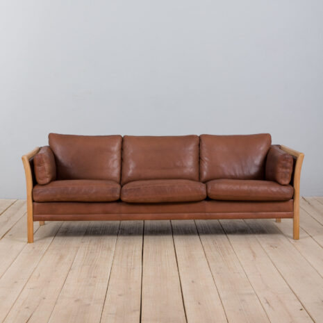 22063 Vintage 3 seater sofa in brown leather by Mogens Hansen, 1960s-2 Vintage seater sofa in brown leather by Mogens Hansen s scaled
