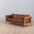 Vintage  seater sofa in brown leather by Mogens Hansen s  scaled