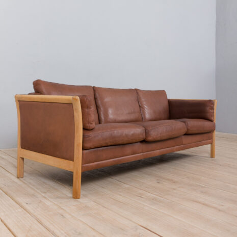 22063 Vintage 3 seater sofa in brown leather by Mogens Hansen, 1960s-7 Vintage seater sofa in brown leather by Mogens Hansen s scaled