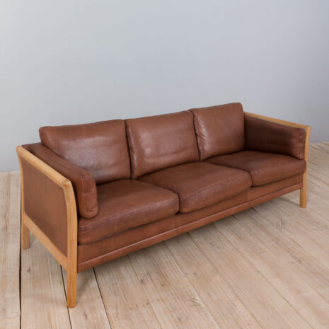 22063 Vintage 3 seater sofa in brown leather by Mogens Hansen, 1960s-9 Vintage seater sofa in brown leather by Mogens Hansen s scaled