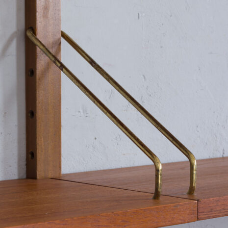 22064 Teak Royal Cado wall unit with a secretary desk and 6 modular shelves by P. Cadovius, Denmark 1960s-14 Teak Royal Cado wall unit with a secretary desk and modular shelves by P