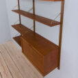 Teak Royal Cado wall unit with a secretary desk and modular shelves by P