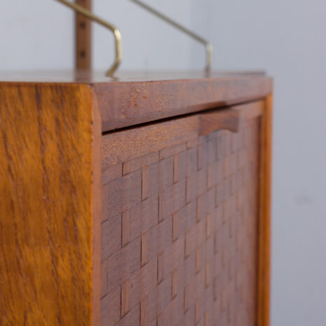 22064 Teak Royal Cado wall unit with a secretary desk and 6 modular shelves by P. Cadovius, Denmark 1960s-16 Teak Royal Cado wall unit with a secretary desk and modular shelves by P