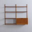 Teak Royal Cado wall unit with a secretary desk and modular shelves by P