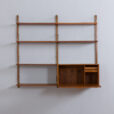 Teak Royal Cado wall unit with a secretary desk and modular shelves by P