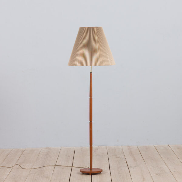 Danish vintage floor lamp in teak in Le Klint style  scaled