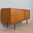Scandinavian mid century teak sideboard with drawers scaled