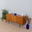 Scandinavian mid century teak sideboard with drawers scaled