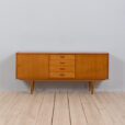 Scandinavian mid century teak sideboard with drawers scaled